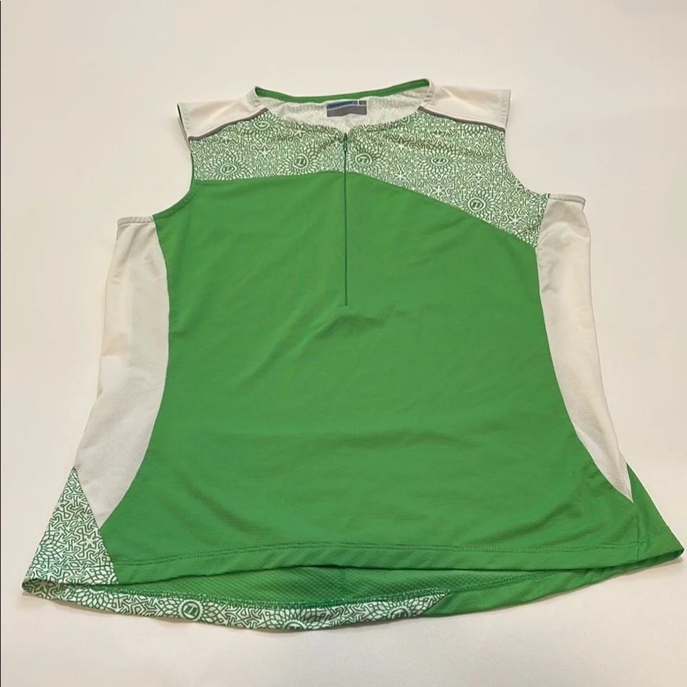 Novara Green and White Patterned Cycling Top